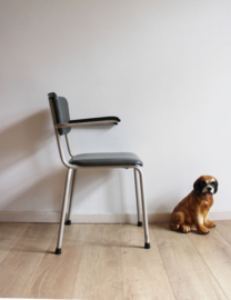 Vintage desk chair met armleggers.  Retro design stoel, Gispen stijl.