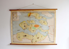 Vintage schoolplaat - Zeeland - (Provincie / Nederland). Retro landkaart