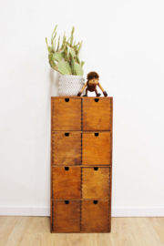 Houten vakkenkastje - Ikea - Moppe. Kleine retro ladekast