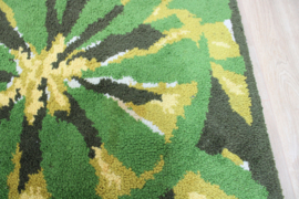 Tof groen / geel vintage vloerkleed. Retro seventies tapijt, Groovy Baby!