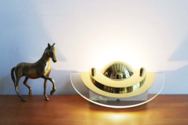 Goud kleurige messing wandlamp, Kappa - Dijkstra? Vintage Hollywood Regency lampje