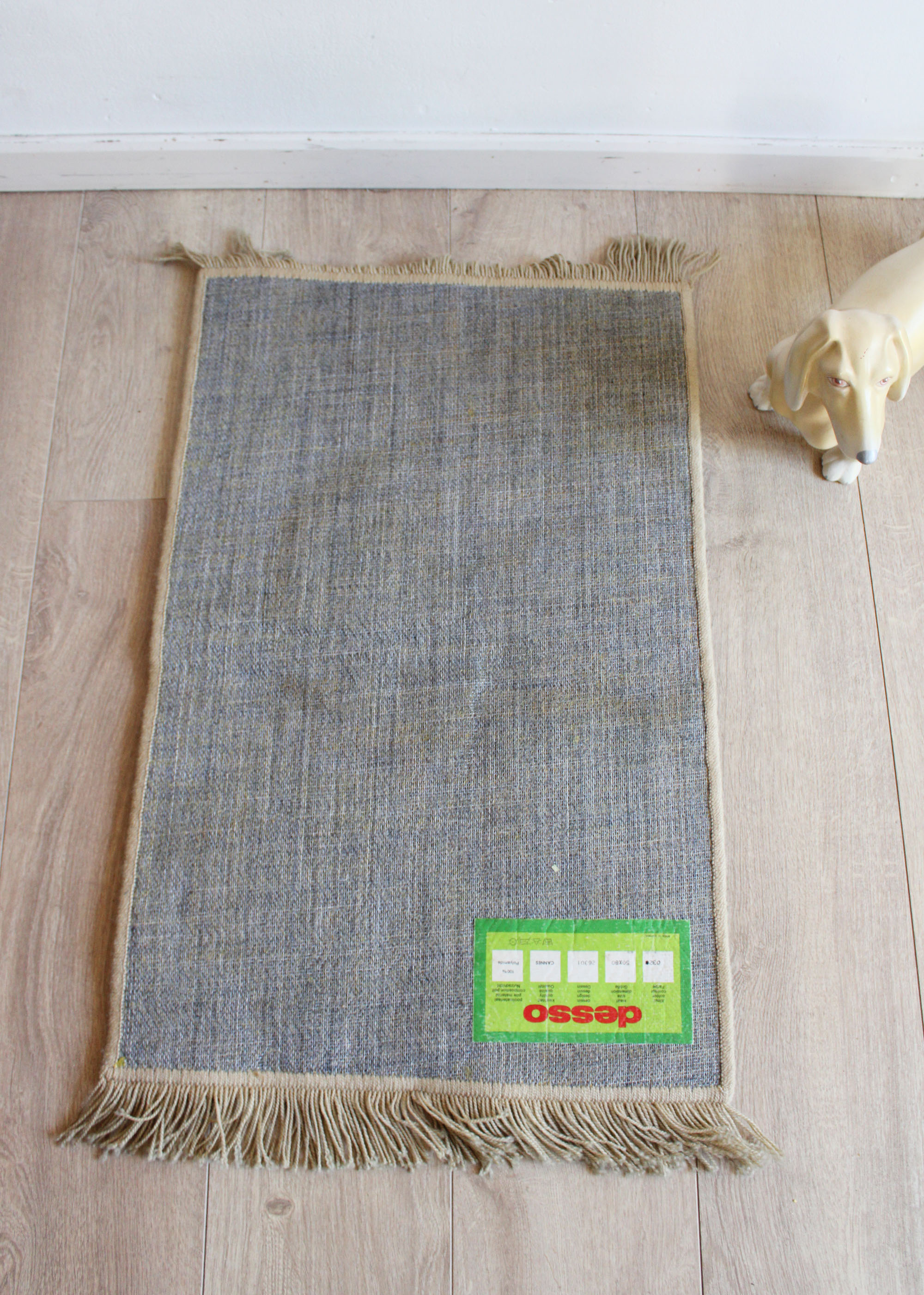 Bruin / beige vintage kleedje - Desso. Retro badmat