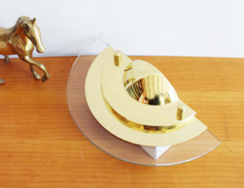 Goud kleurige messing wandlamp, Kappa - Dijkstra? Vintage Hollywood Regency lampje