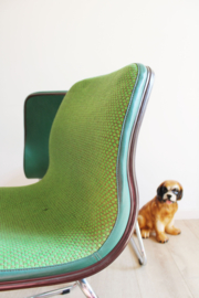 Set groene vintage stoelen, Hajime Oonishi. Retro design Spirit stoel voor Houtoku/Artifort