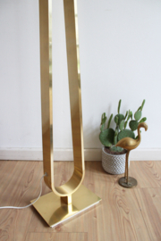 Goudkleurige vloerlamp met dimmer. Hollywood Regency stijl lamp - IKEA - Klabb