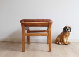 Vintage Ottoman met lederen kussen,  G-Möbel. Scandinavisch design voetenbank