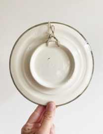Klein vintage wandbord met hertje. Bruin retro bordje