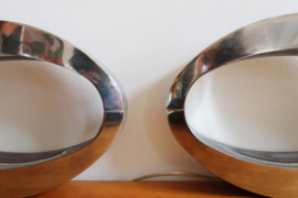 Set retro design lampen - Berio - Massive. Zilverkleurige vintage tafellamp