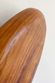 Teak houten vintage snackschaal,  Laur Jensen? Retro bord / schaal