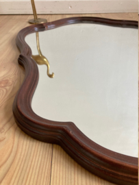 Vintage spiegel in houten barok lijst. Hollywood Regency wandspiegel