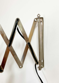 Industriële retro schaarlamp / harmonicalamp- Jaren ‘90. Metalen vintage lamp