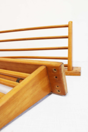 Set vintage pannenrekken, Piet Zwart voor Bruynzeel. Houten retro keuken / wandrek