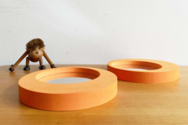 Set oranje vintage spiegels - Horten - Ikea. Retro design spiegeltjes
