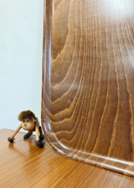 XXL Vintage dienblad met hout decor. Groot retro presenteerblad