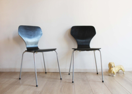 Set zwarte vintage stoelen. Retro design stoel - Phoenix - Made in Denmark