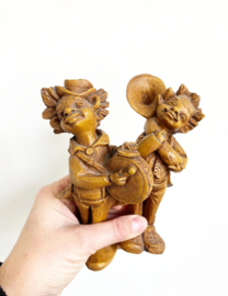 Set vintage beeldjes van muzikanten. Retro poppetjes met instrumenten
