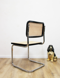 Zwarte vintage stoel - Cesca - Marcel Breuer stijl. Retro design sledestoel