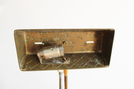 Goudkleurige vintage tafellamp, Framon - Italy. Antieke bureaulamp / bankierslamp