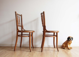 Set houten vintage stoelen, Mundus Poland. Retro cafe stoeltjes -Thonet stijl