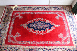 Groot handgeknoopt Oosters tapijt met bloemen. XXL Vintage Perzisch kleed, Kirman/Kerman