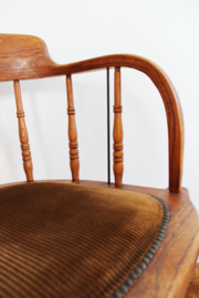 Amerikaanse antieke bureaustoel. Houten vintage stoel -Heywood Brothers and Wakefield Company