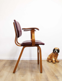 Houten vintage stoel met armleuningen. Mid Century design,  Pastoe?