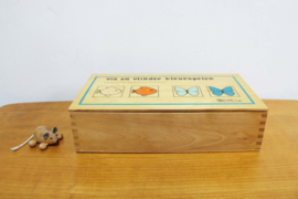 Educatief vintage speelgoed van het merk Rolf.  Houten retro lesmateriaal