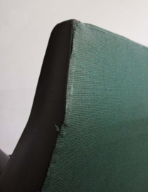 Set groene vintage fauteuils. Retro Mid Century design stoelen.