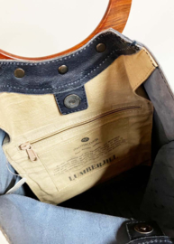 Blauw lederen Micmacbags tas - Lumberjill - Shopper. Leren handtas
