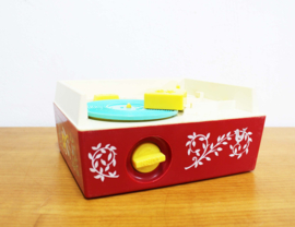 Vintage fisher Price platenspeler met 5 platen. Retro speelgoed / muziekdoos 995