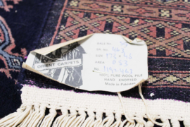 Lang blauw Oosters kleed / loper. Handgemaakt vintage Perzisch tapijt