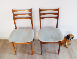 Set houten vintage stoelen. Mid Century retro eetkamerstoel, 2