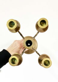 Vintage kandelaar, koper/ messing?  Goudkleurige Regency kaarsenhouder