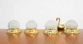 Set Hollywood Regency plafond/ wand lampen - Limburg. 4 vintage lampjes