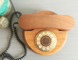 Houten vintage P.T.T. Telefoon - Monaco Mahonie. Retro design huistelefoon