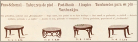 Vintage voetenbankje, nr. 1 Thonet? Antiek bankje van hout en webbing.