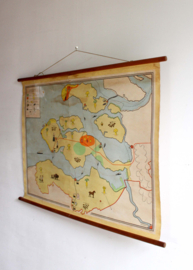 Vintage schoolplaat - Zeeland - (Provincie / Nederland). Retro landkaart