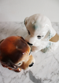 Koddige vintage honden bloempotjes. Retro potjes, Cocker Spaniël en Poedel