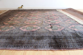 Groot handgeknoopt Oosters kleed. Wollen vintage Perzisch tapijt, Bouchara/Bokhara
