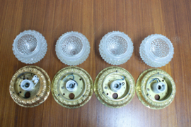 Set Hollywood Regency plafond/ wand lampen - Limburg. 4 vintage lampjes
