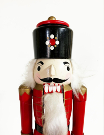 Houten vintage notenkraker - Duits? Handbeschilderde retro kerst decoratie