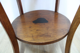 Art Deco rooktafel met koperen/ messing  blad. Houten vintage tafeltje - Amsterdamse school stijl