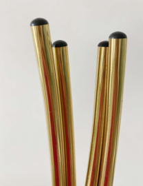 4 goudkleurige vintage kledinghangers. Set Hollywood regency kleerhangers / kapstok.