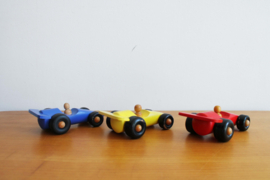 Set van 3 vintage speelgoed auto's - IKEA. Houten retro speelgoed - racewagen