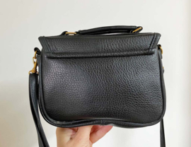 Zwarte Bulaggi Milano schoudertas, goudkleurige details. Handtas / crossbody