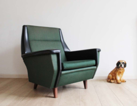 Groene vintage fauteuil. Retro design Mid Century stoel, evt 2