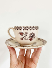 Set van 4 vintage kopjes en schotels -Johnson Bros - Old Granite - Jamestown