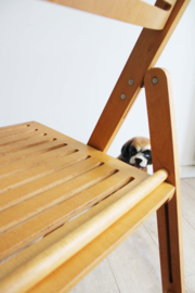 Set van 2 houten vintage klapstoelen. Retro folding chairs,  IKEA?