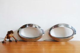 Set retro design lampen - Berio - Massive. Zilverkleurige vintage tafellamp