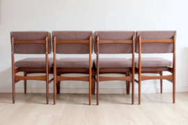 Set van 4 teakhouten vintage stoelen, Topform? Mid Century retro design stoelen.